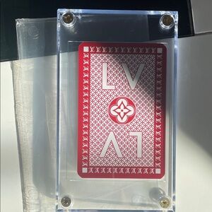 Louis Vuitton Red and White Card Set in Clear Case